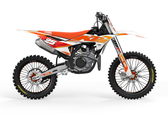 Visby KTM SXF dirt bike motocross graphics - 3D render picture - madestickers Orange#color_orange