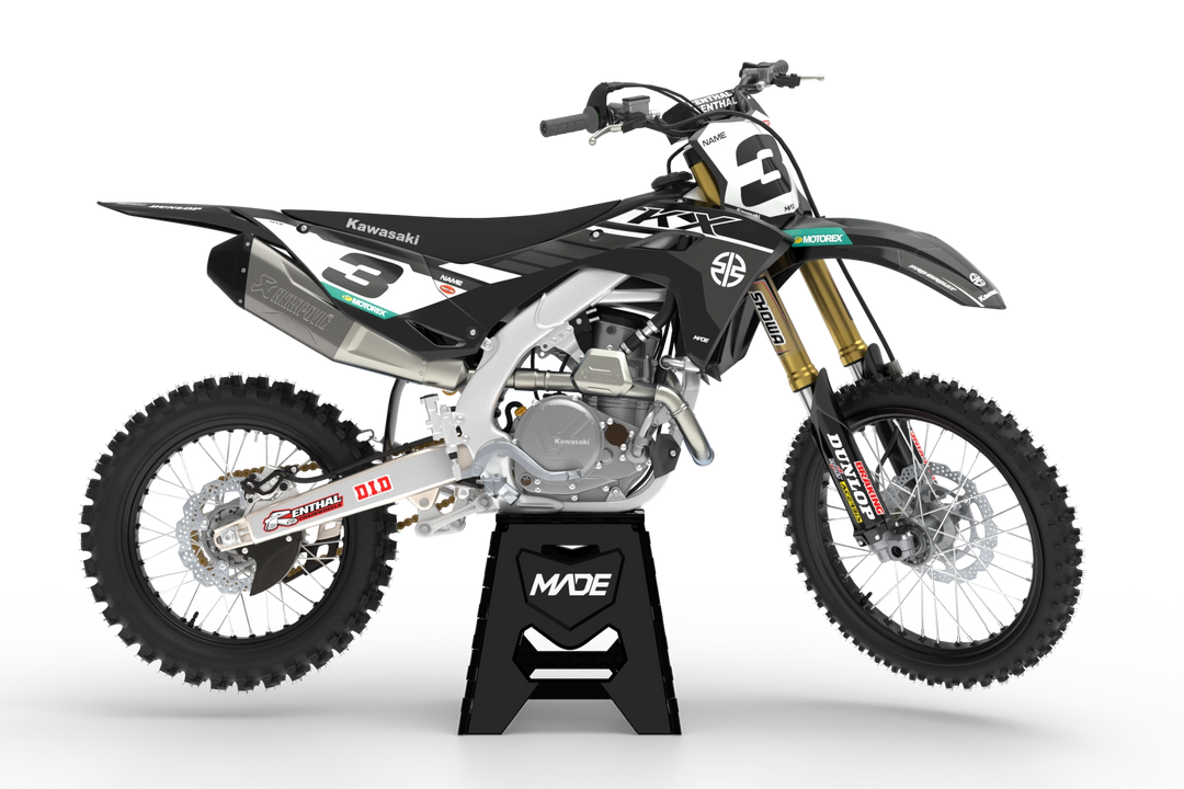 Kawasaki Motocross - dirt bike - enduro - MX graphics - stickers - madestickers.com Black#color_black