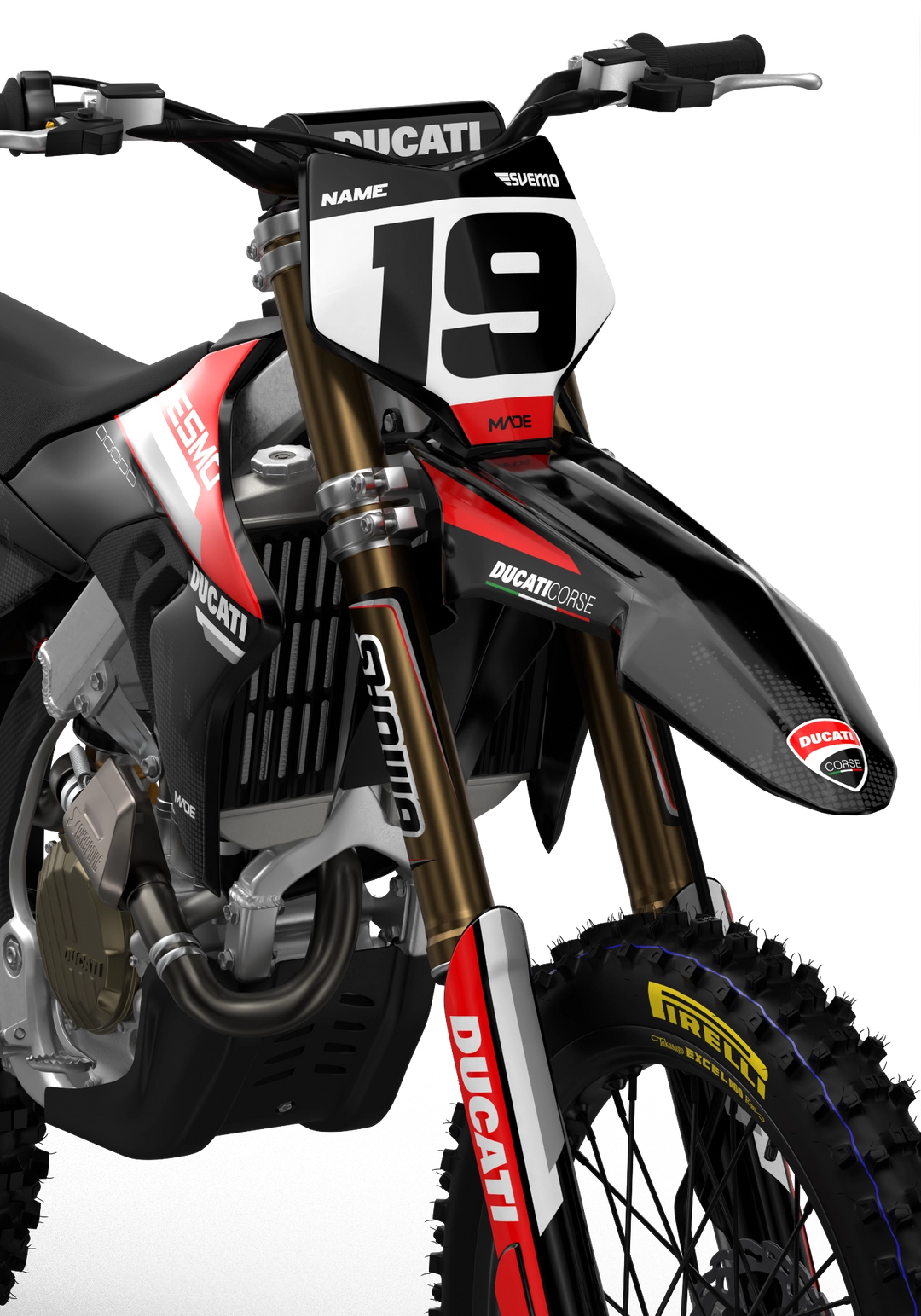 Ducati Desmo Zorg simple graphics to protect your dirt bike from madestickers.com Black#color_black