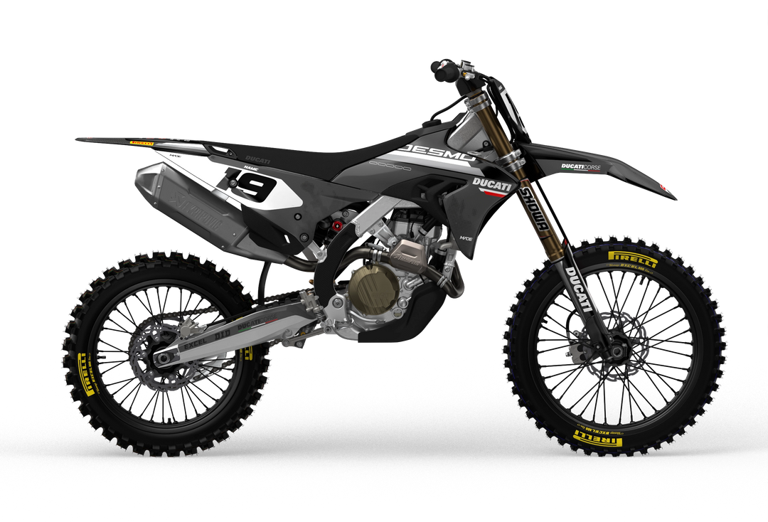 Ducati Desmo Zorg simple graphics to protect your dirt bike from madestickers.com Grey#color_grey