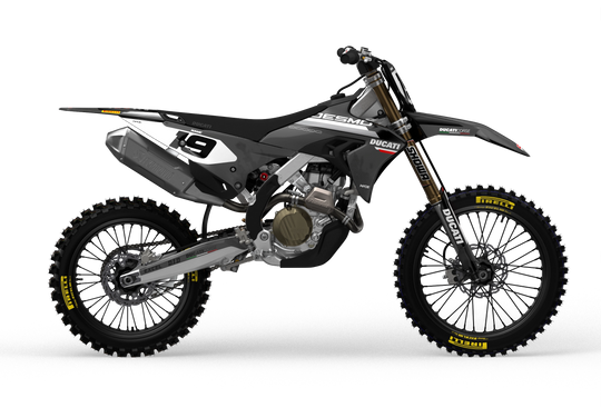 Ducati Desmo Zorg simple graphics to protect your dirt bike from madestickers.com Grey#color_grey