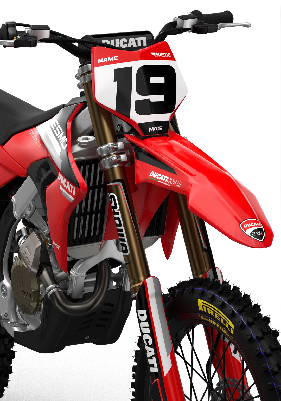 Ducati Desmo Zorg simple graphics to protect your dirt bike from madestickers.com Red#color_red