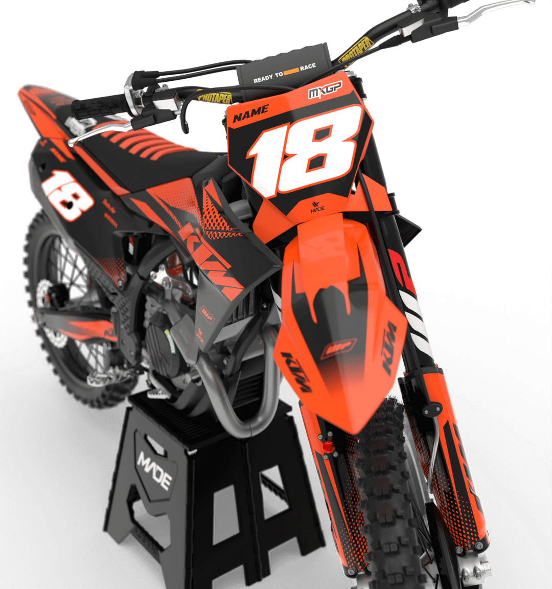 KTM DOTS GRAPHICS KIT - Madestickers BlackOrange#color_blackorange