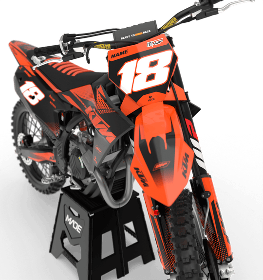 KTM DOTS GRAPHICS KIT - Madestickers BlackOrange#color_blackorange