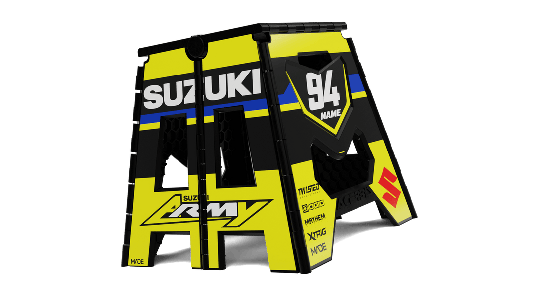 SUZUKI DESCEND BLUE ACERBIS STAND - Madestickers