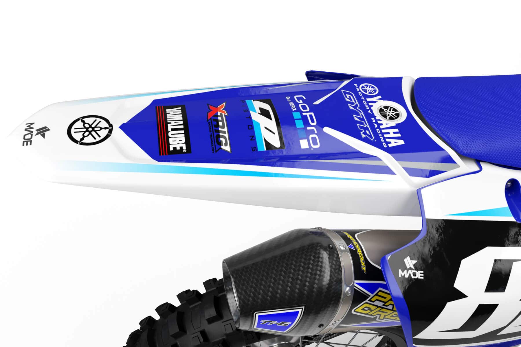Enjoy Mfg Hutten Metaal Yamaha Race Team Graphics Kit For 2018-2022 YZF 450 Plates (2023 Style)