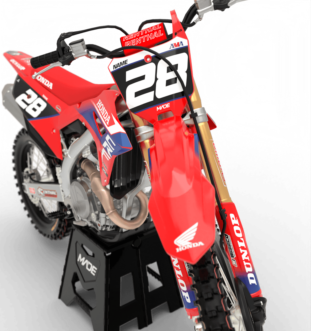 HONDA ZION GRAPHICS KIT - Madestickers Red#color_red