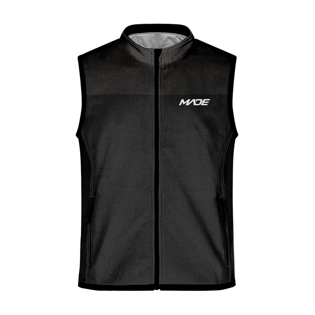 Black vest with 'MADE' logo on the back and front - madestickers.com