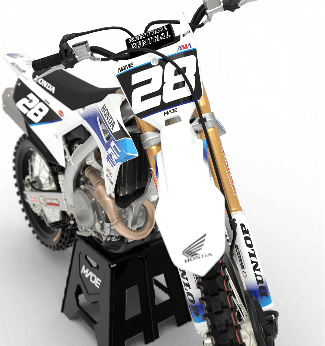 HONDA ZION GRAPHICS KIT - Madestickers White#color_white