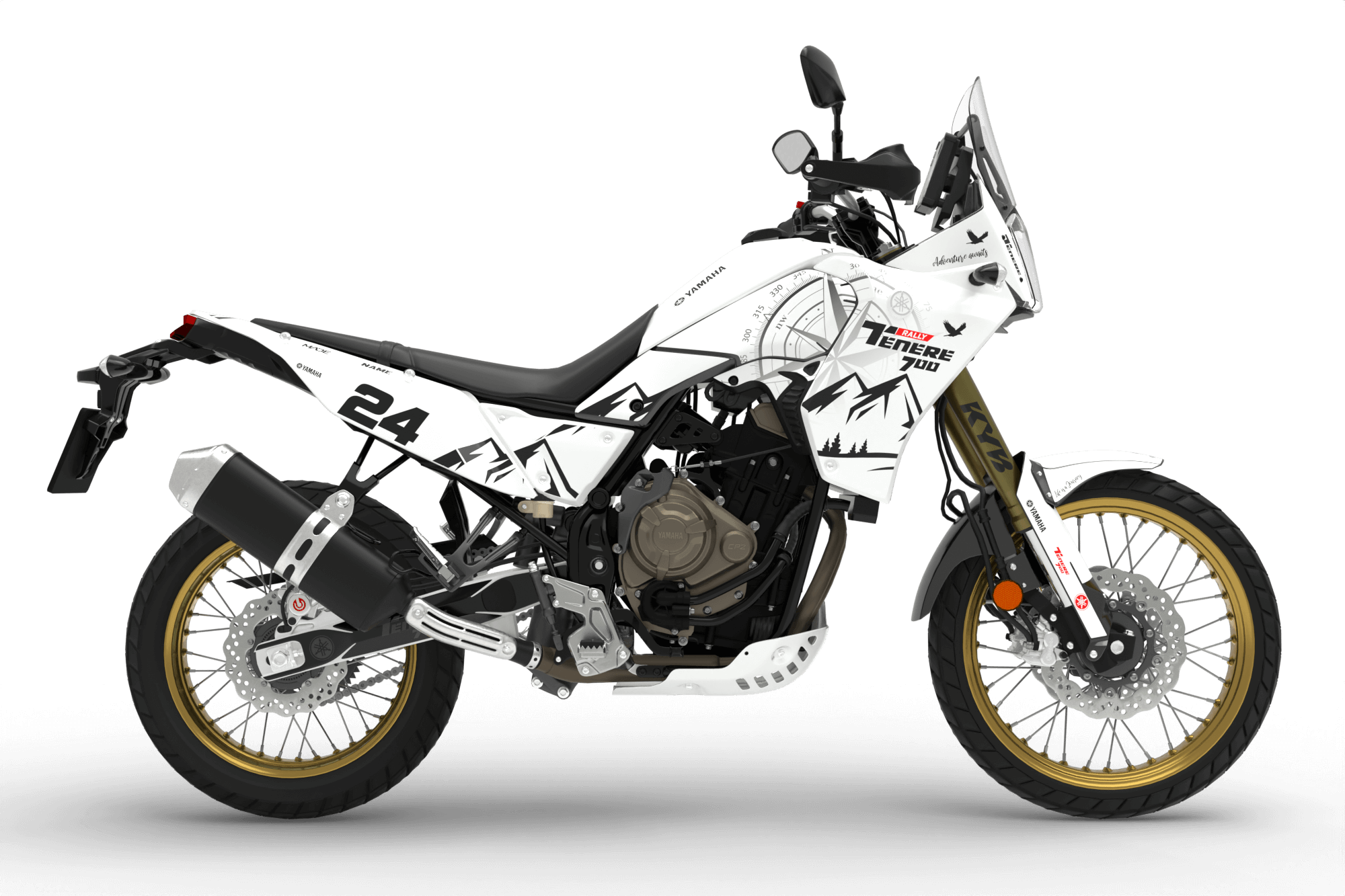 YAMAHA ADVENTURE TENERE TRIP GRAPHICS KIT - Madestickers White#color_white