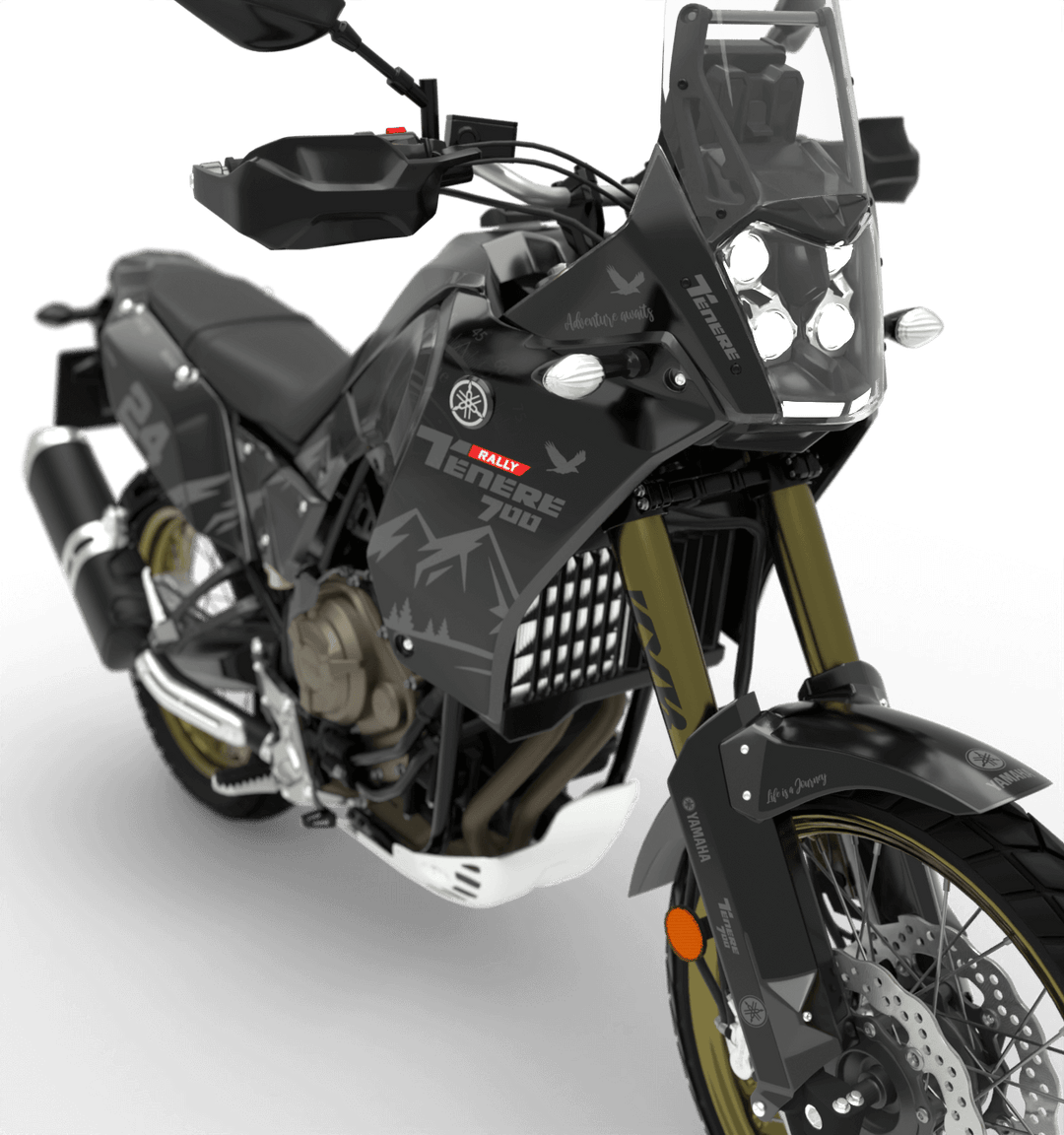 YAMAHA ADVENTURE TENERE TRIP GRAPHICS KIT - Madestickers Black#color_black